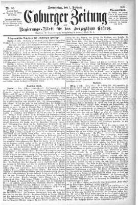 Coburger Zeitung Donnerstag 7. Februar 1878