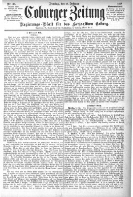 Coburger Zeitung Dienstag 12. Februar 1878