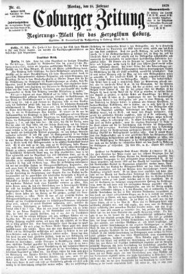 Coburger Zeitung Montag 18. Februar 1878