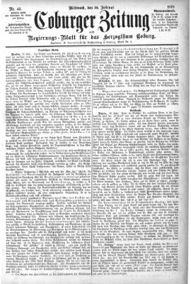 Coburger Zeitung Mittwoch 20. Februar 1878