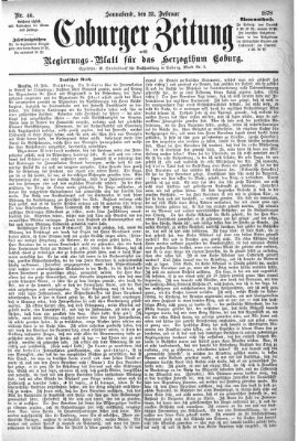 Coburger Zeitung Samstag 23. Februar 1878