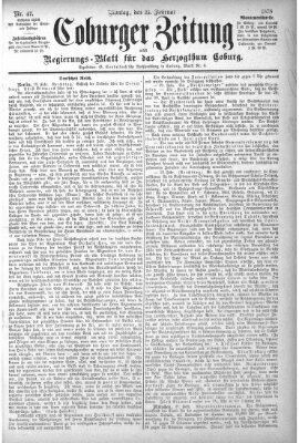 Coburger Zeitung Montag 25. Februar 1878