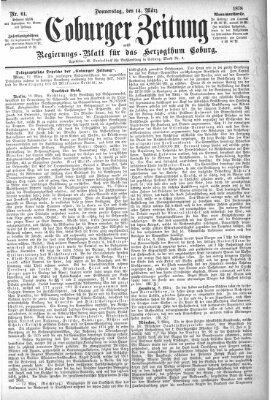 Coburger Zeitung Donnerstag 14. März 1878