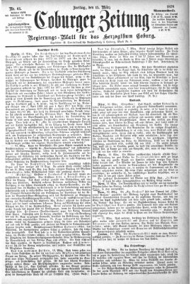 Coburger Zeitung Freitag 15. März 1878