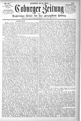 Coburger Zeitung Samstag 16. März 1878