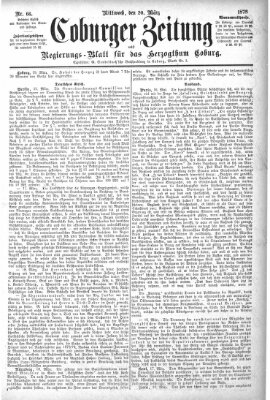 Coburger Zeitung Mittwoch 20. März 1878