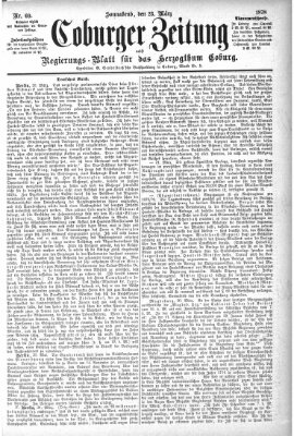 Coburger Zeitung Samstag 23. März 1878