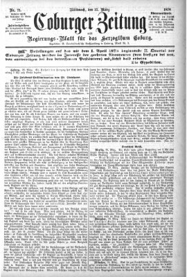 Coburger Zeitung Mittwoch 27. März 1878