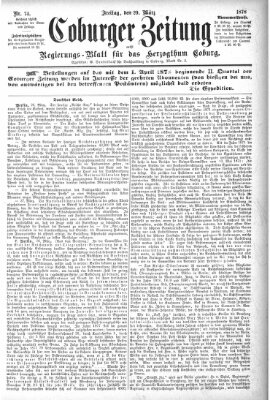 Coburger Zeitung Freitag 29. März 1878