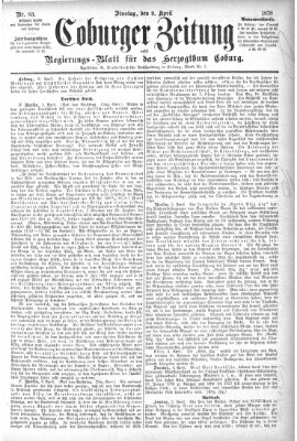 Coburger Zeitung Dienstag 9. April 1878