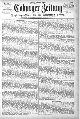 Coburger Zeitung Freitag 12. April 1878