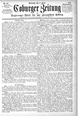 Coburger Zeitung Mittwoch 17. April 1878