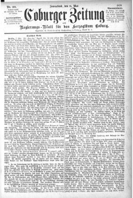 Coburger Zeitung Samstag 11. Mai 1878