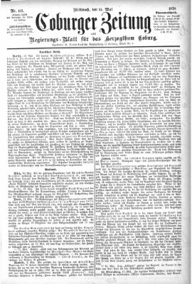 Coburger Zeitung Mittwoch 15. Mai 1878