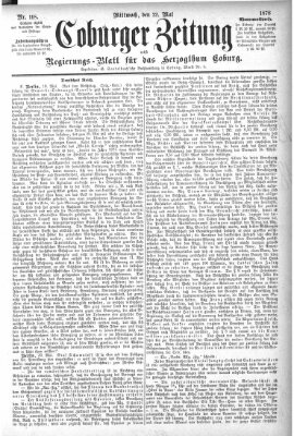 Coburger Zeitung Mittwoch 22. Mai 1878