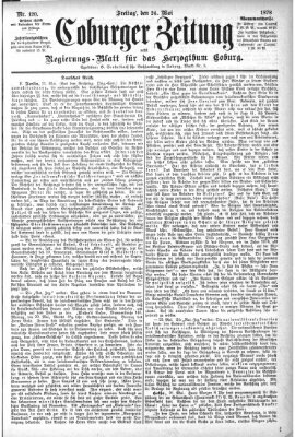 Coburger Zeitung Freitag 24. Mai 1878