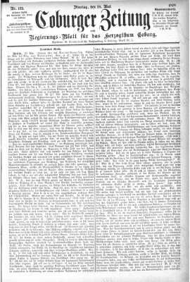 Coburger Zeitung Dienstag 28. Mai 1878