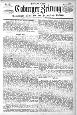 Coburger Zeitung Montag 3. Juni 1878