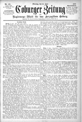 Coburger Zeitung Dienstag 11. Juni 1878