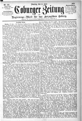 Coburger Zeitung Dienstag 18. Juni 1878