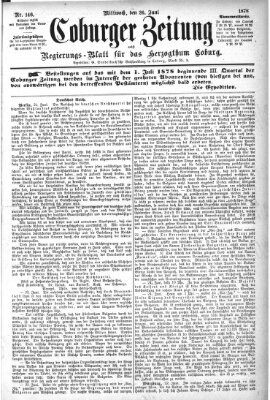 Coburger Zeitung Mittwoch 26. Juni 1878