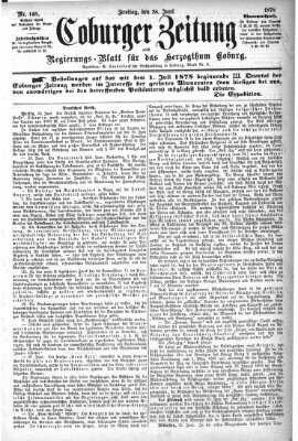 Coburger Zeitung Freitag 28. Juni 1878