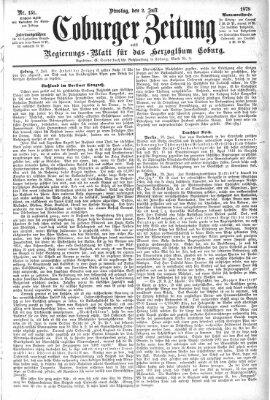 Coburger Zeitung Dienstag 2. Juli 1878