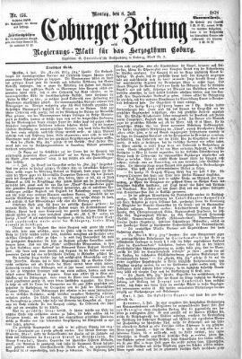 Coburger Zeitung Montag 8. Juli 1878