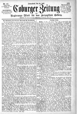 Coburger Zeitung Samstag 20. Juli 1878