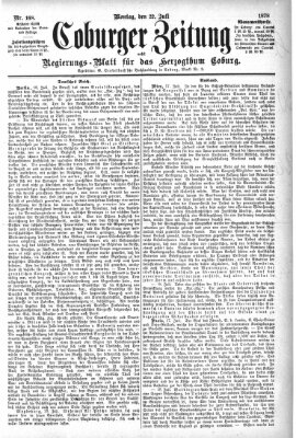 Coburger Zeitung Montag 22. Juli 1878