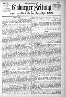 Coburger Zeitung Mittwoch 31. Juli 1878