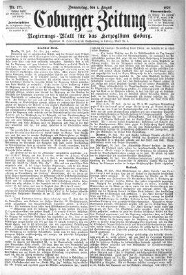 Coburger Zeitung Donnerstag 1. August 1878