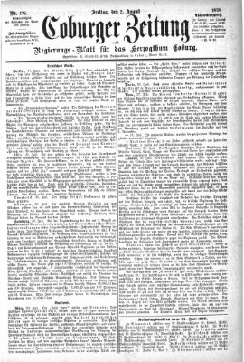 Coburger Zeitung Freitag 2. August 1878