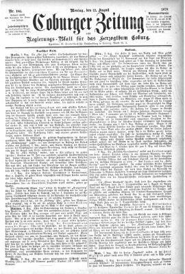 Coburger Zeitung Montag 12. August 1878