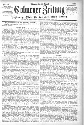 Coburger Zeitung Montag 19. August 1878