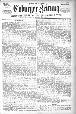 Coburger Zeitung Freitag 23. August 1878