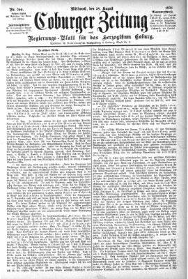 Coburger Zeitung Mittwoch 28. August 1878