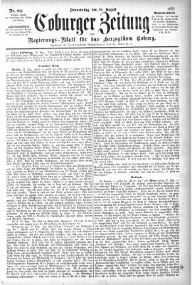 Coburger Zeitung Donnerstag 29. August 1878