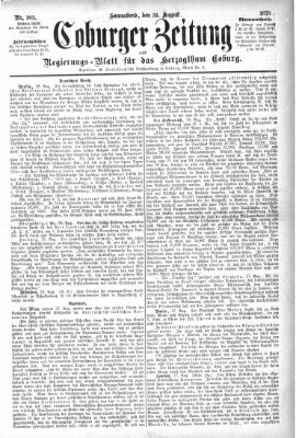 Coburger Zeitung Samstag 31. August 1878