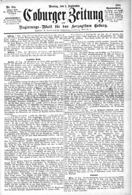 Coburger Zeitung Montag 2. September 1878