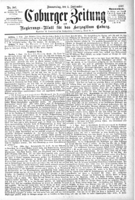 Coburger Zeitung Donnerstag 5. September 1878