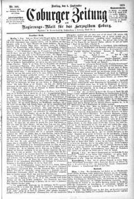 Coburger Zeitung Freitag 6. September 1878