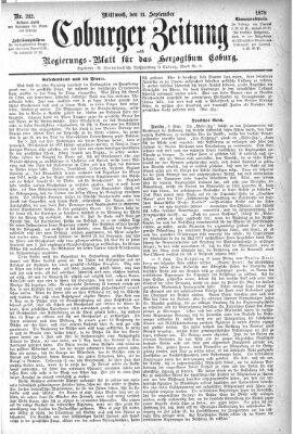 Coburger Zeitung Mittwoch 11. September 1878