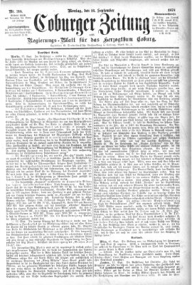 Coburger Zeitung Montag 16. September 1878