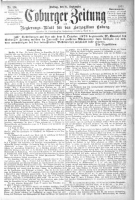 Coburger Zeitung Freitag 27. September 1878