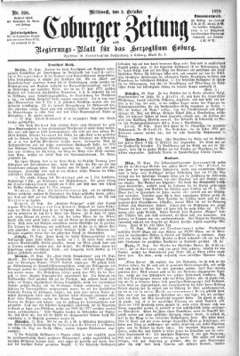 Coburger Zeitung Mittwoch 2. Oktober 1878