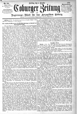 Coburger Zeitung Freitag 4. Oktober 1878