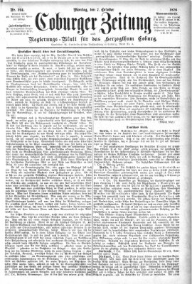 Coburger Zeitung Montag 7. Oktober 1878