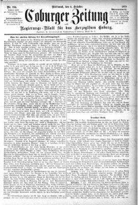 Coburger Zeitung Mittwoch 9. Oktober 1878