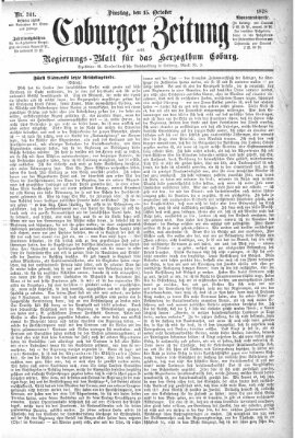 Coburger Zeitung Dienstag 15. Oktober 1878